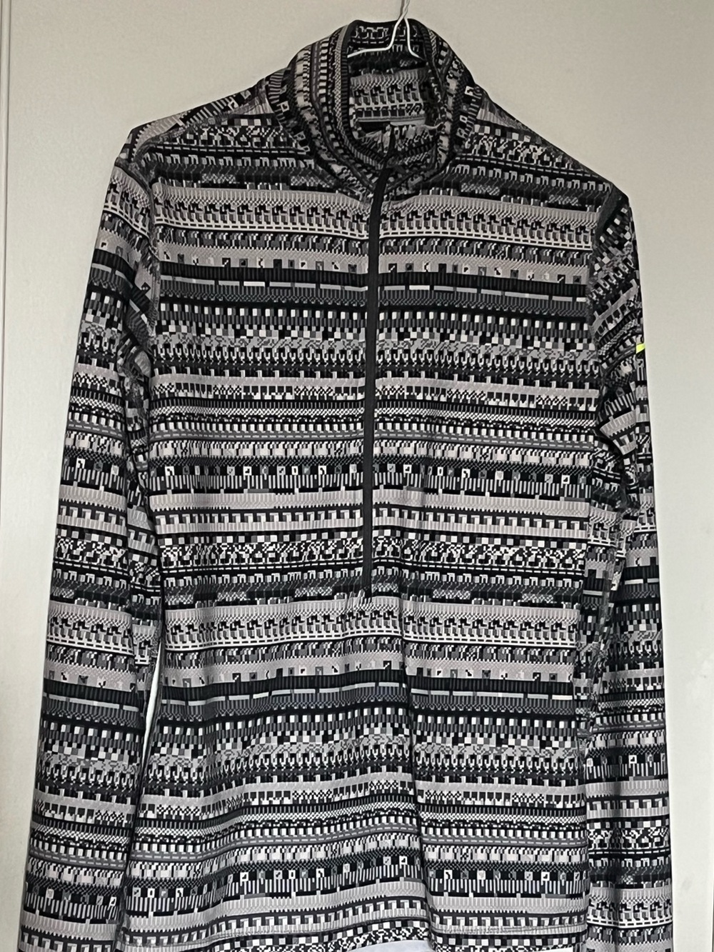 Nike Black & White Patterned Quarter-Zip Sweater